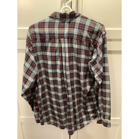 PATAGONIA Mens Sz Medium Plaid Button Down Long Sleeve Shirt Blue - Picture 5 of 9